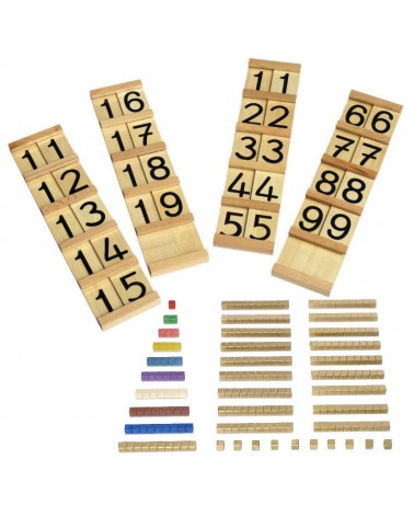 Set Montessori Seguin boards including colored pearl material