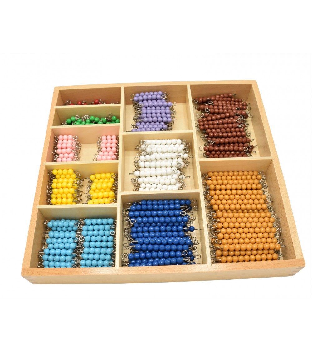 Matériau des grosses perles Montessori colorées